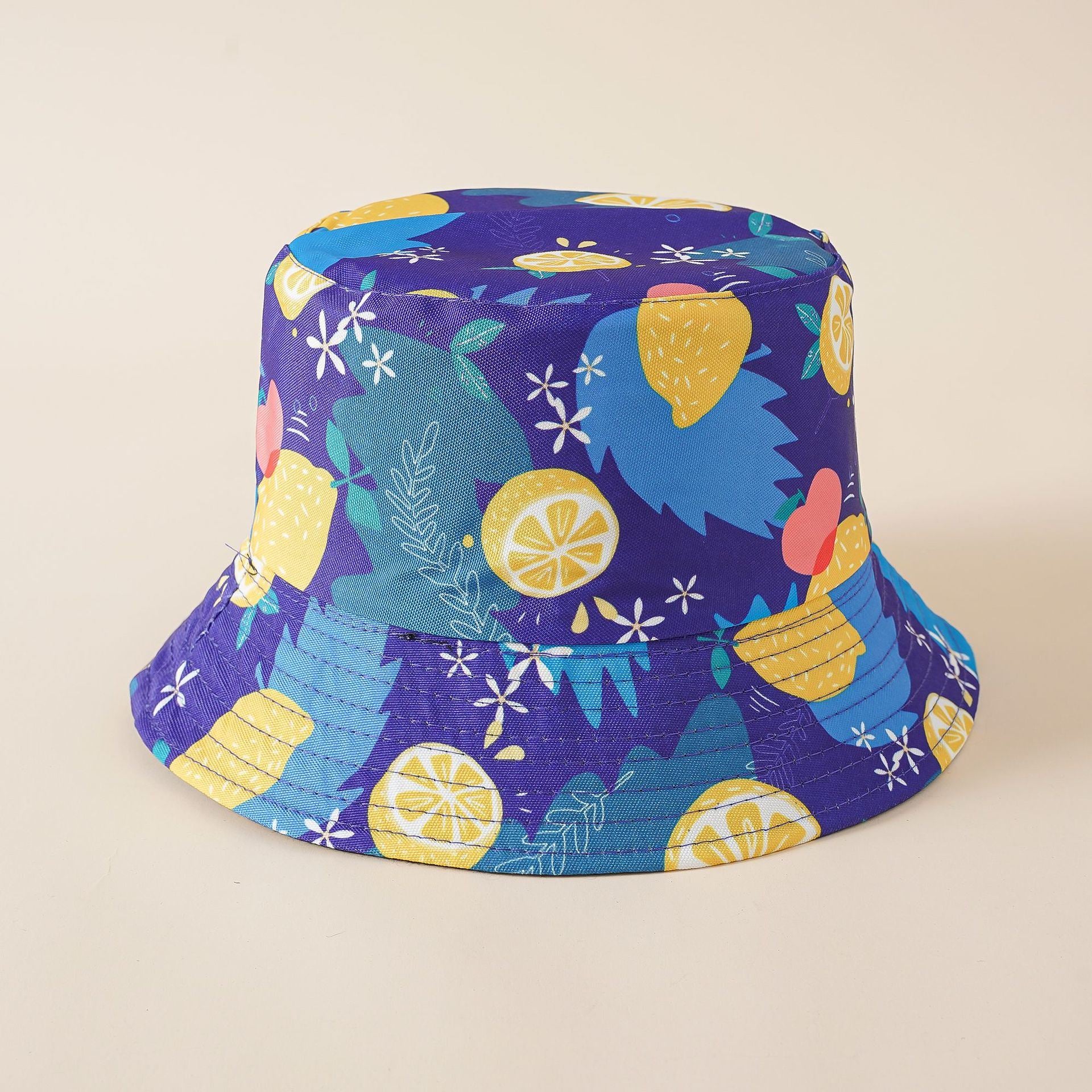 Fisherman hat hat tide double-sided wear creative lemon basin hat cover face breathable hat sun hat Doba